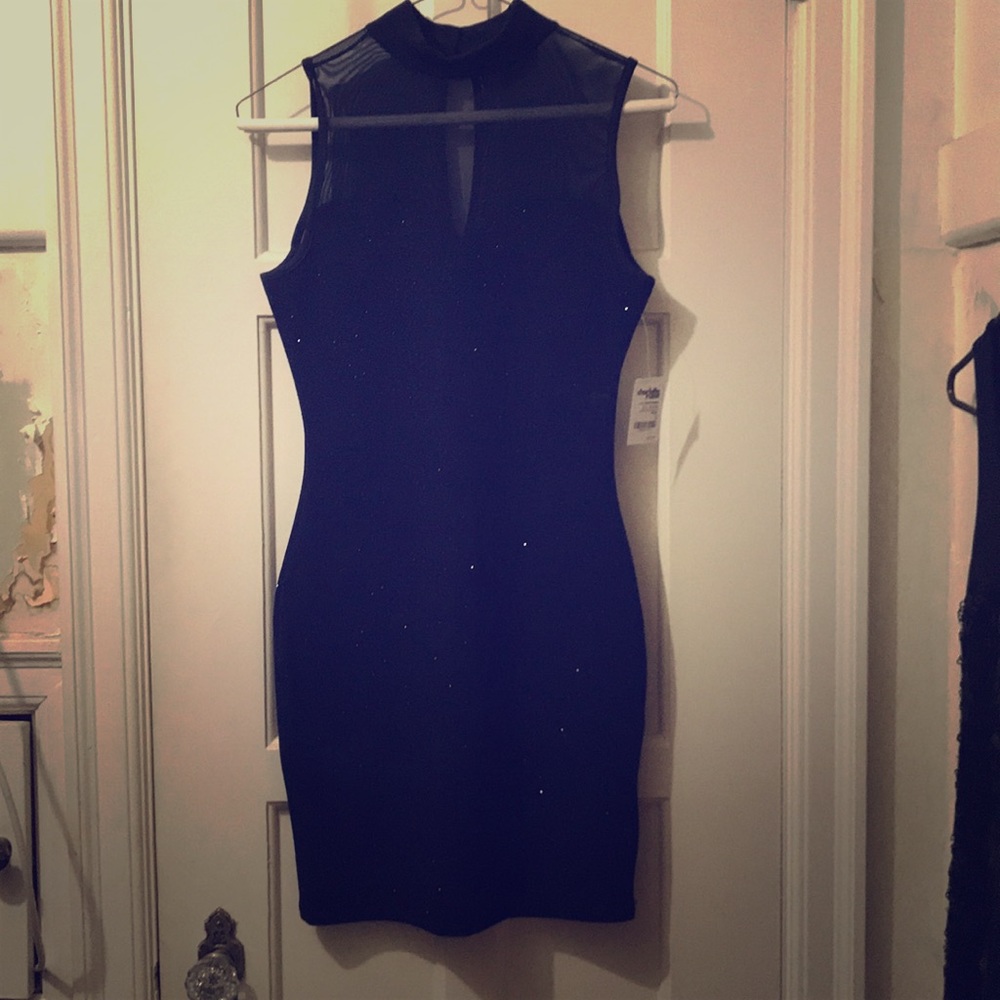 Sexy midnight blue body con dress.